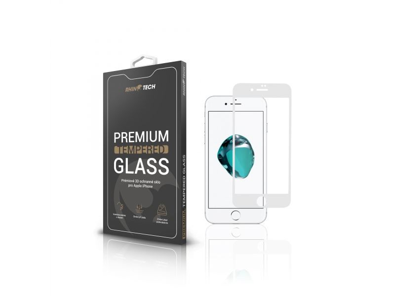 Ochranné sklo RhinoTech 2 3D Glass pro Apple iPhone 7/8, SE 2020, SE 2022, bílé