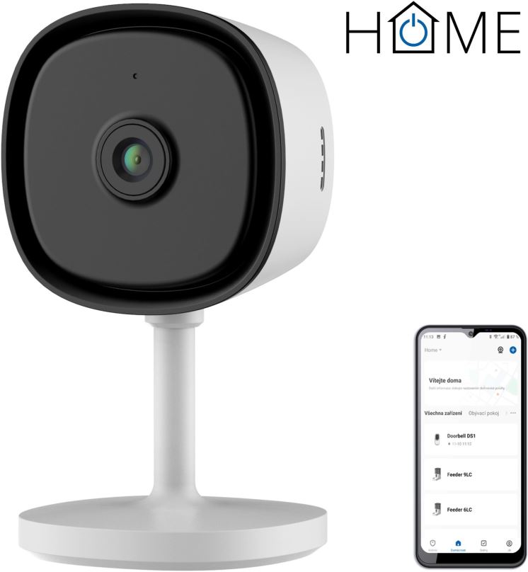 IP kamera iGET HOME Camera CS1 White - vnitřní IP FullHD kamera s detekcí pohybu a zvuku a nočním viděním, apl