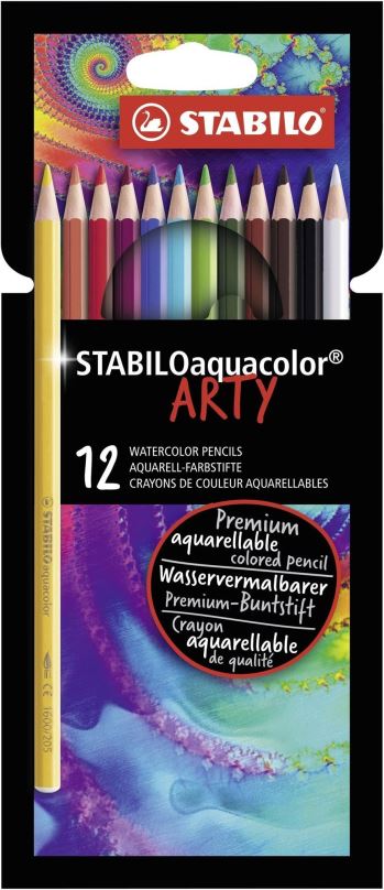 Pastelky STABILOaquacolor kartonové pouzdro ARTY 12 barev