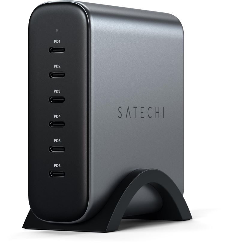 Nabíječka do sítě Satechi 200W USB-C 6-PORT Gan Charger Grey