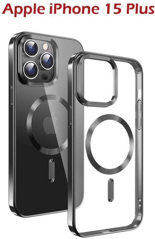 Kryt na mobil Swissten Clear Jelly MagStick Metallic pro iPhone 15 Pro černé