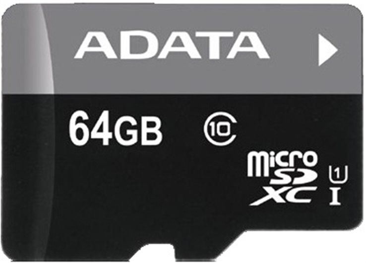 Paměťová karta ADATA 64GB MicroSDXC Class 10 Premier, 50MB/s s adaptérem