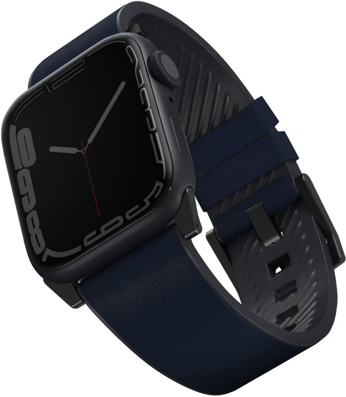 Řemínek Uniq Straden voděodolný kožený řemínek pro Apple Watch 45/44/42MM modrý