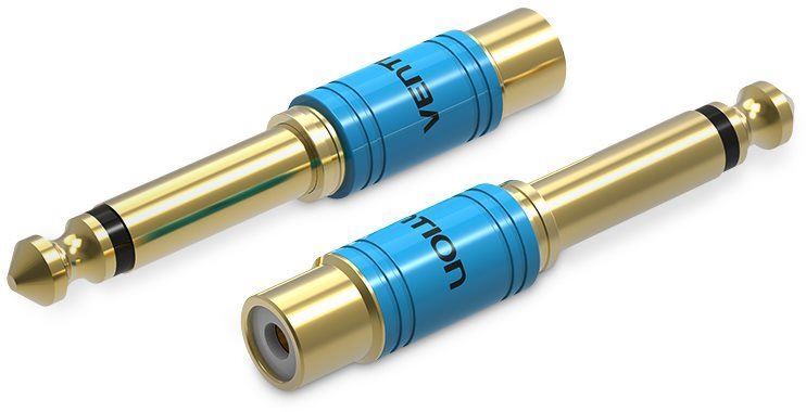 Redukce Vention 6.3mm Male Jack to RCA Female Audio Adapter Gold