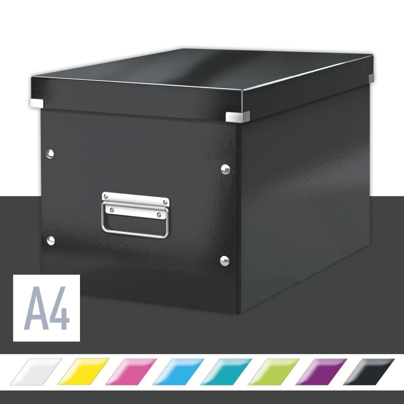 Archivační krabice LEITZ WOW Click & Store A4 32 x 31 x 36 cm, černá