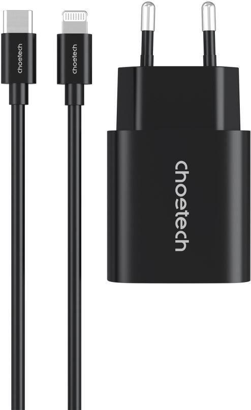 Nabíječka do sítě ChoeTech PD20W Type-C Wall Charger + MFi USB-C to Lightning Cable, black