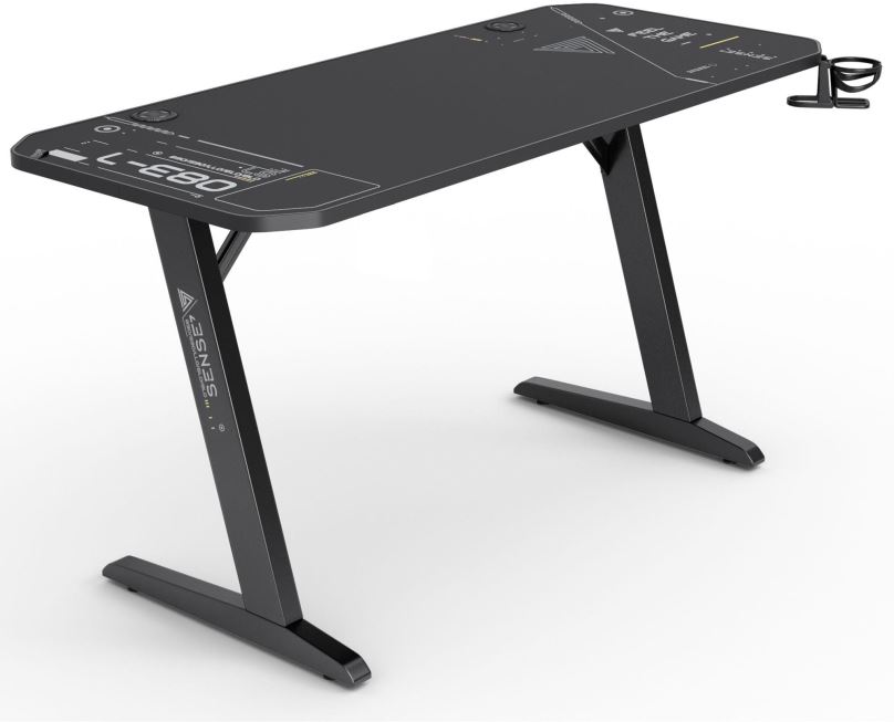 Herní stůl Sense7 Nomad Cybernetic desk Black, 140 x 60 cm