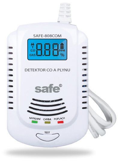 Detektor plynů Kombinovaný detektor CO, hořlavých a výbušných plynů SAFE 808COM