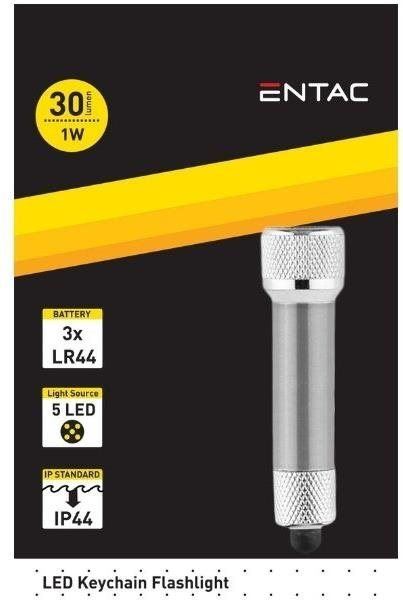 LED svítilna Entac LED svítilna na klíče 1W hliník stříbrná