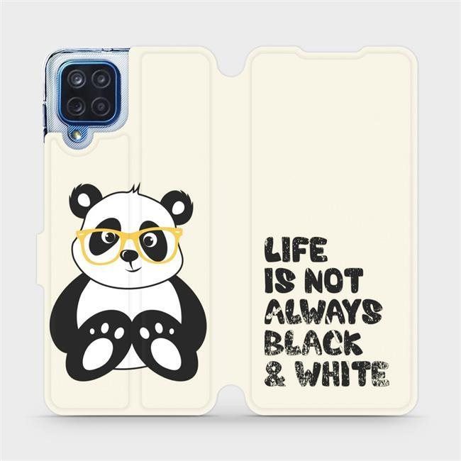 Kryt na mobil Flipové pouzdro na mobil Samsung Galaxy M12 - M041S Panda - life is not always black and white
