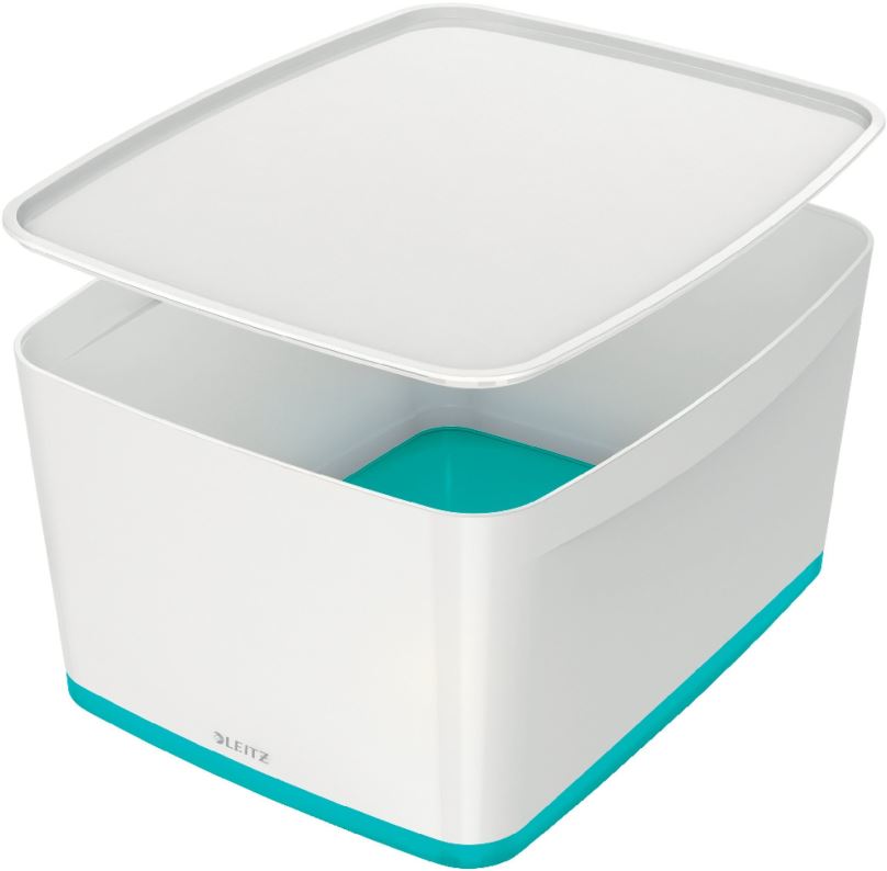 Úložný box Leitz WOW MyBox, velikost L, bílá/ledově modrá