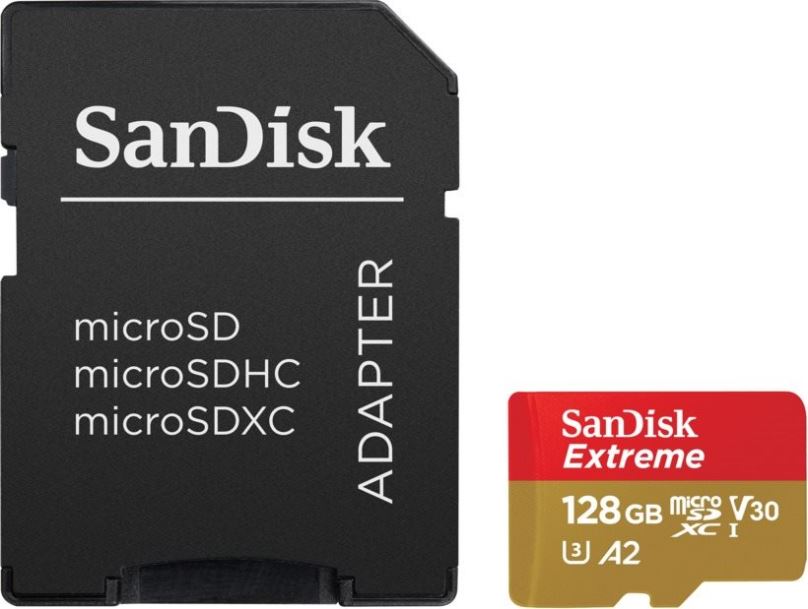Paměťová karta SanDisk MicroSDXC 128GB Extreme + SD adaptér