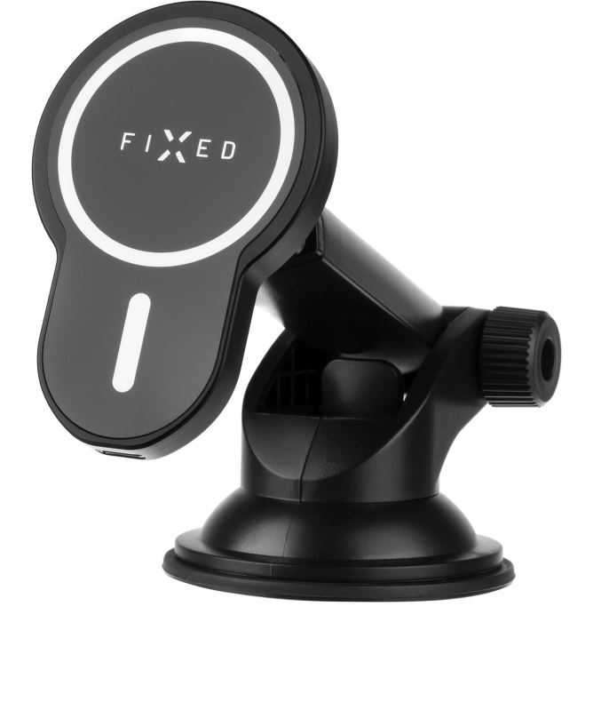 Držák na mobilní telefon FIXED MagClick XL s podporou uchycení MagSafe na sklo nebo palubní desku 15W černý