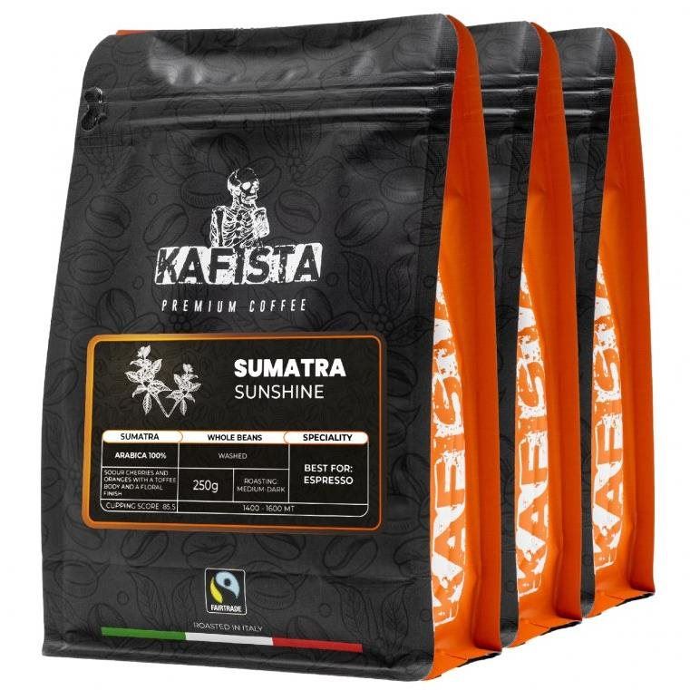 Káva Kafista výběrová káva Sumatra Sunshine, 3 x 250 g