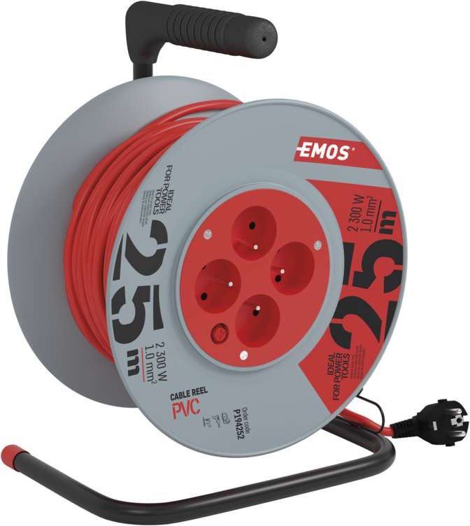 Prodlužovací kabel Emos PVC prodlužovací kabel na bubnu - 4 zásuvky 25m