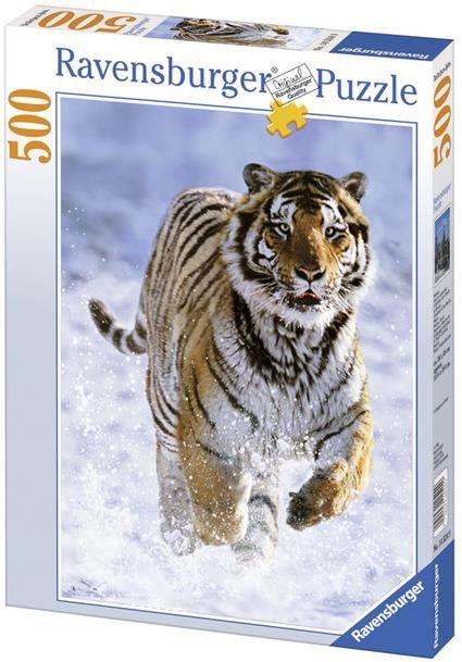 Puzzle Ravensburger puzzle 144754 Tygr na sněhu 500 dílků