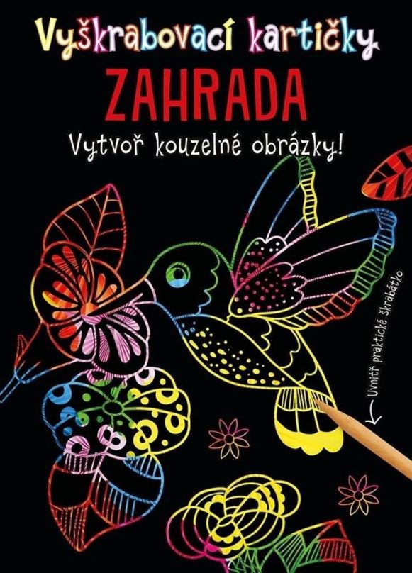 Vyškrabávací obrázky Vyškrabovací kartičky ZAHRADA: Vytvoř kouzelné obrázky! + škrabátko