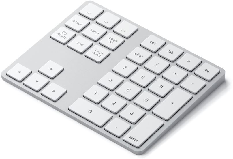 Numerická klávesnice Satechi Aluminum Bluetooth Extended Keypad - Silver