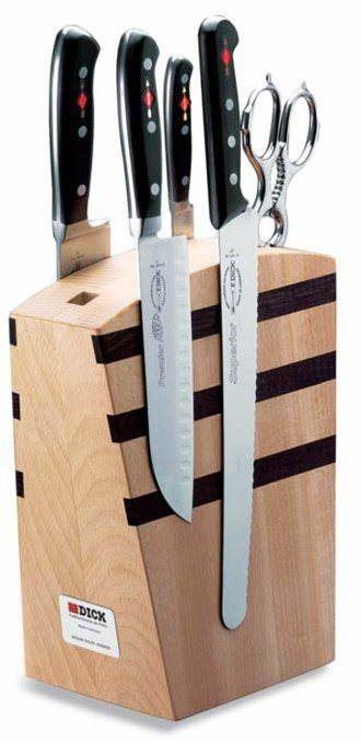 Sada nožů F. Dick Dřevěný magnetický stojan na nože s příslušenstvím ze série Premier Plus