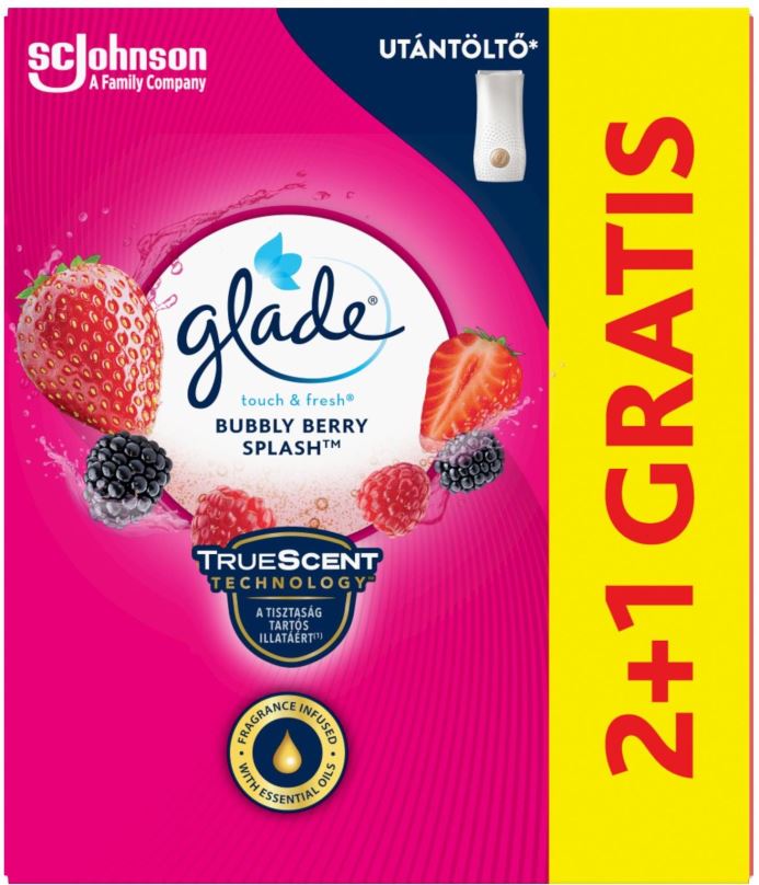 Osvěžovač vzduchu GLADE Touch&Fresh Bubble Berry Splash náplň 3x 10 ml