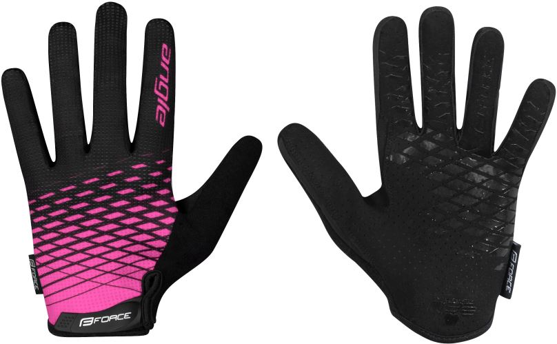 Cyklistické rukavice Force MTB ANGLE, růžovo-černé M