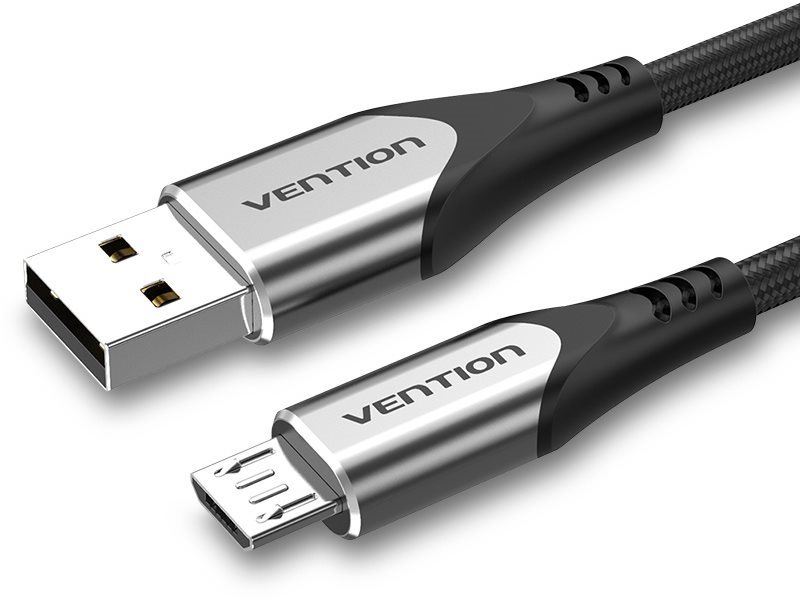 Datový kabel Vention Luxury USB 2.0 -> microUSB Cable 3A Gray 1.5m Aluminum Alloy Type