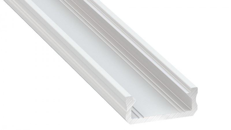 Hliníkový profil pro LED pásky "D", bílý lakovaný, 2m