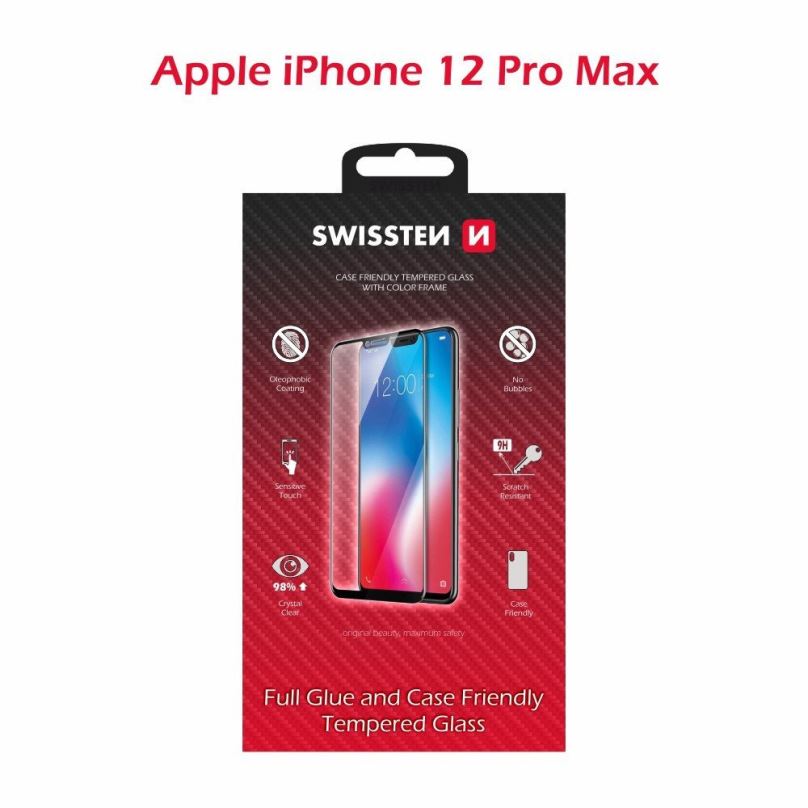 Ochranné sklo Swissten Case Friendly pro iPhone 12 Pro Max
