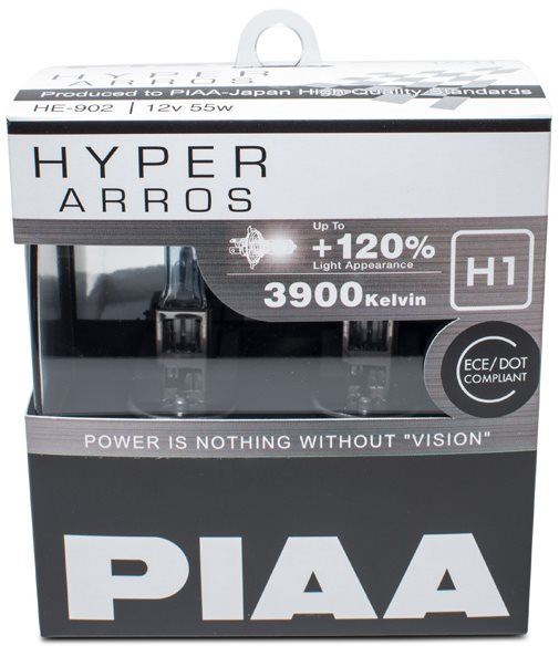 Autožárovka PIAA Hyper Arros 3900K H1 - o 120 procent vyšší svítivost, zvýšený jas