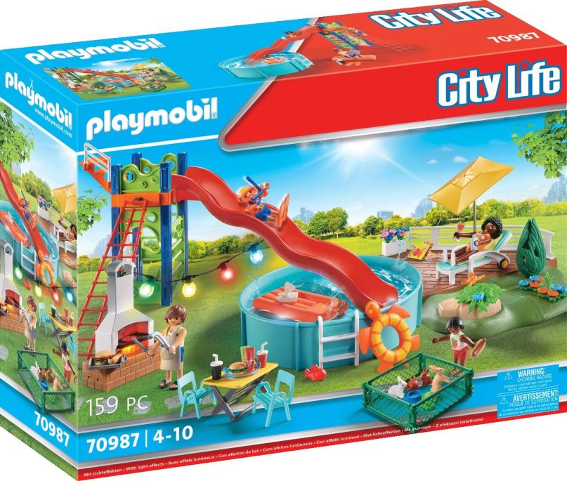 Stavebnice Playmobil 70987 Bazénová párty se skluzavkou