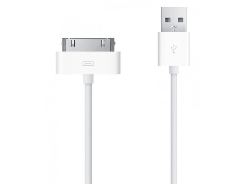 Synchronizační a nabíjecí kabel s 30pin konektorem pro Apple iPhone / iPad / iPod - bílý - 1m