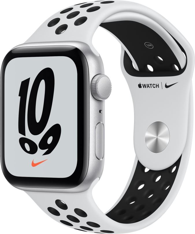 Chytré hodinky Apple Watch Nike SE 44mm Stříbrný hliník s platinovým/černým sportovním řemínkem Nike