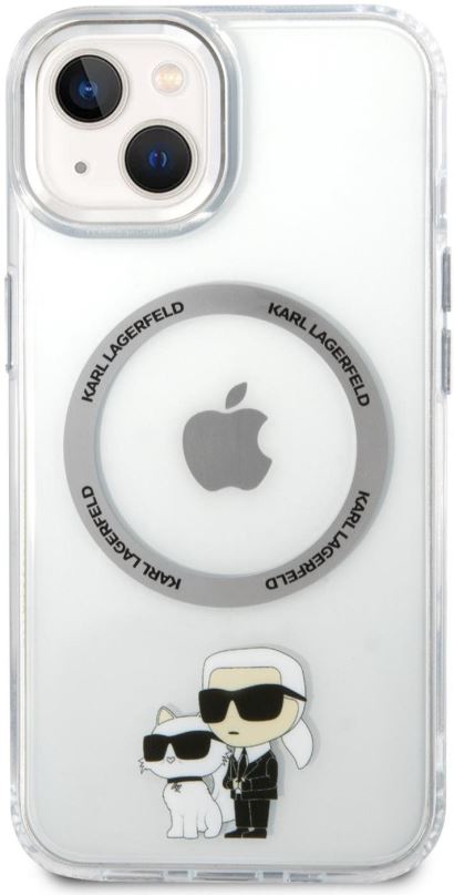 Kryt na mobil Karl Lagerfeld IML Karl and Choupette NFT MagSafe Zadní Kryt pro iPhone 13 Transparent