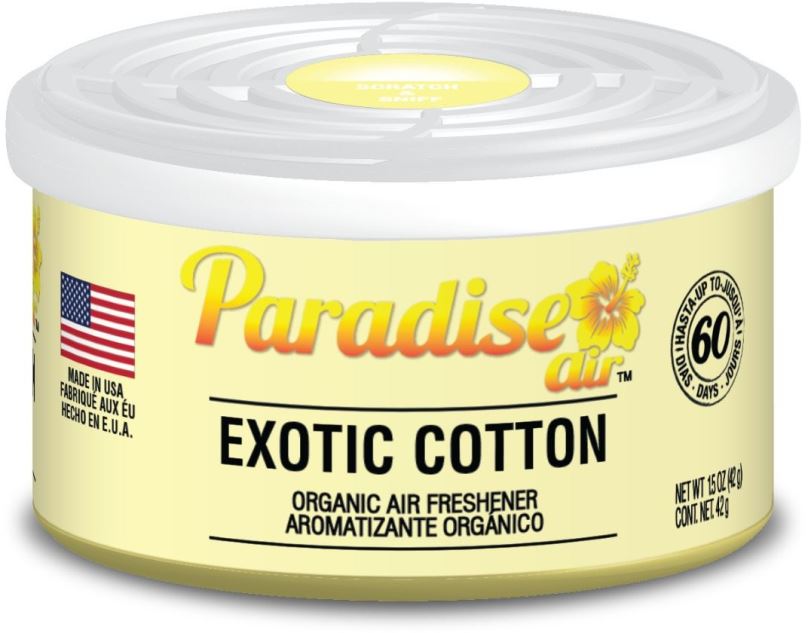 Vůně do auta Paradise Air Organic Air Freshener, vůně Exotic Cotton