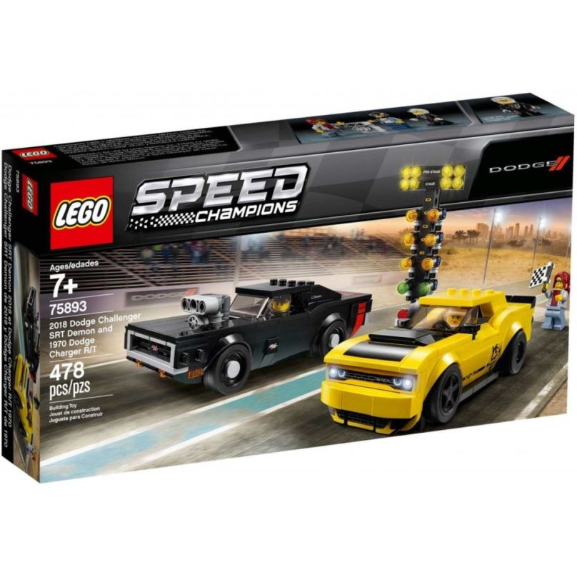 LEGO stavebnice LEGO Speed Champions 75893 2018 Dodge Challenger SRT Demon a 1970 Dodge Charger R/T