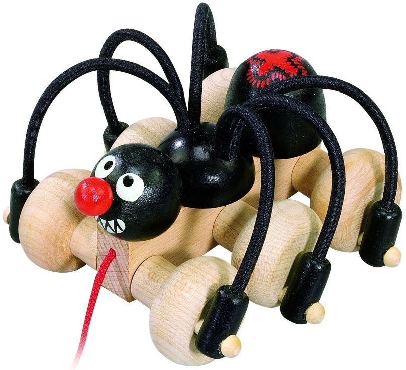 Tahací hračka Detoa Černý pavouk