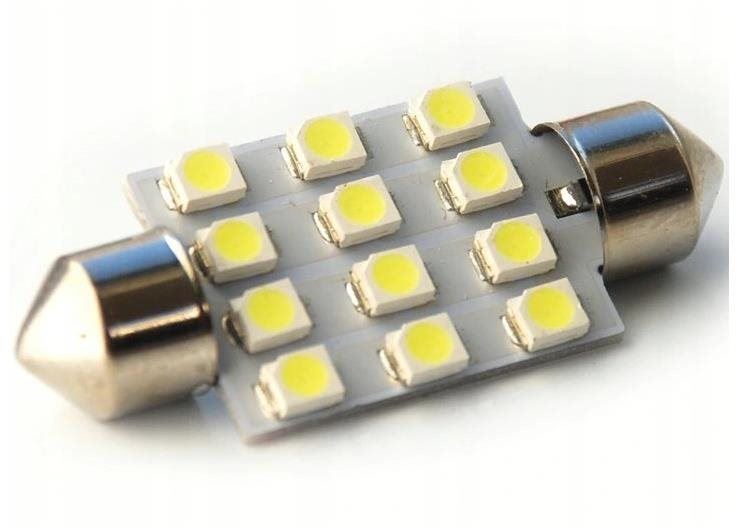 LED autožárovka Rabel 24V 39 mm 12 smd 2835 C5W C10W C15W SV8,5 bílá