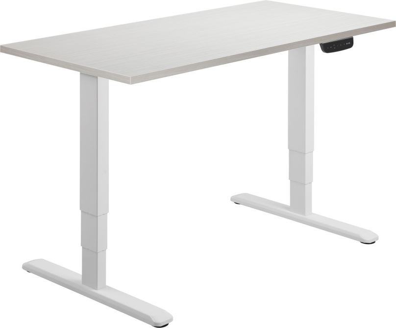 Výškově nastavitelný stůl AlzaErgo Table ET1 NewGen bílý + deskaTTE-01 140x80cm bílá dýha