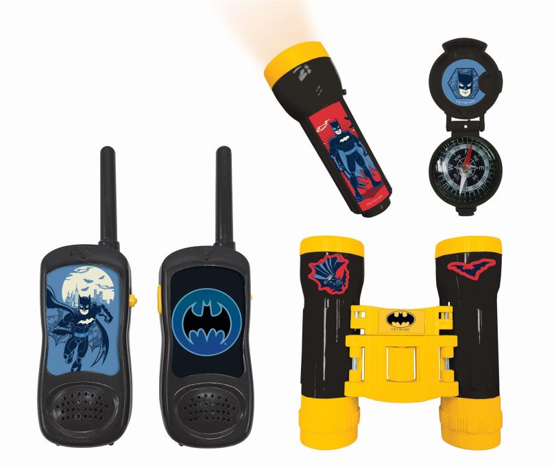 Dětská vysílačka Lexibook Dobrodružná sada Batman s vysílačkami, dalekohledem a kompasem