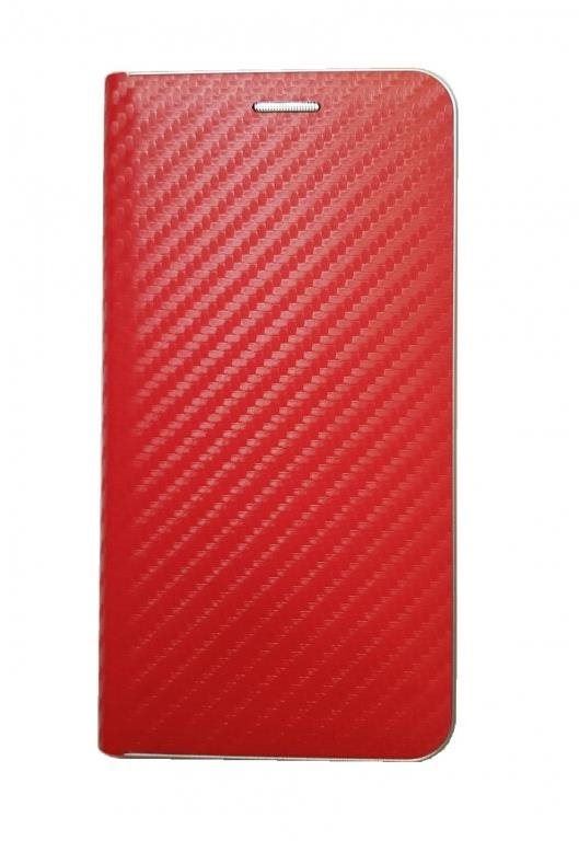 Pouzdro na mobil R2Invest Kožené pouzdro CARBON pro LG K40 - červené