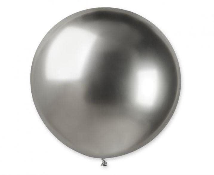 Balonky Balónky chromované 5 ks stříbrné lesklé - Silvestr - 80 cm
