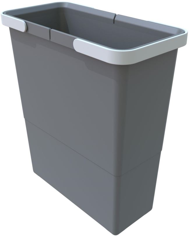 Odpadkový koš Elletipi Plastový koš s rukojeťmi NARROW, 12 L, šedý, 34 x 15 x 30 cm