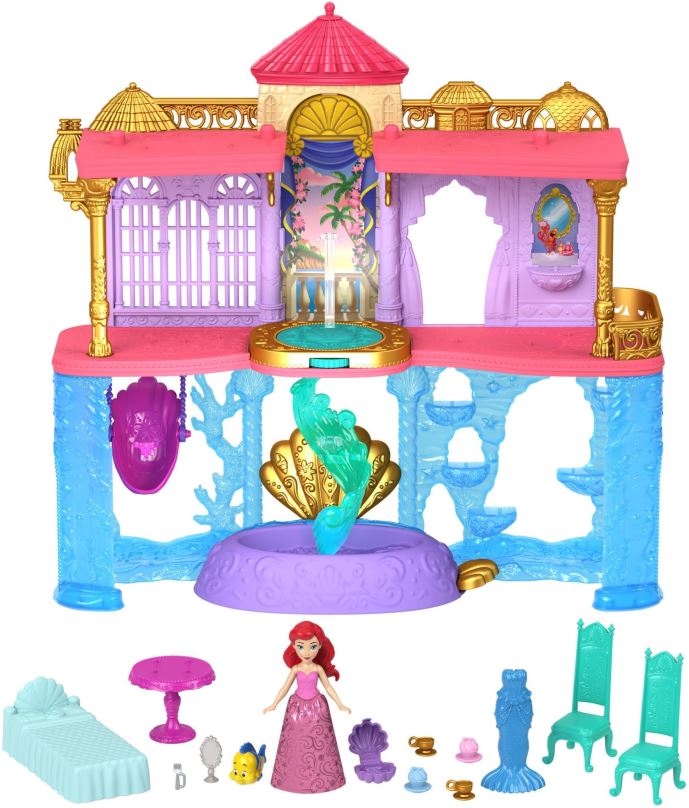 Panenka Disney Princess Malá panenka Ariel a královský zámek
