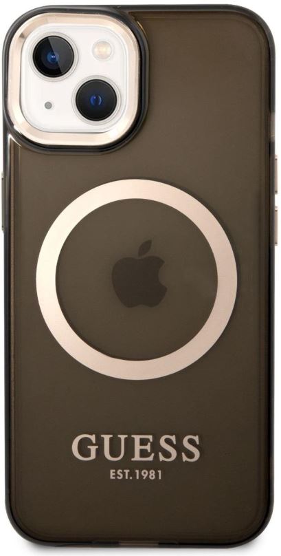 Kryt na mobil Guess Translucent MagSafe Kompatibilní Zadní Kryt pro iPhone 14 Black