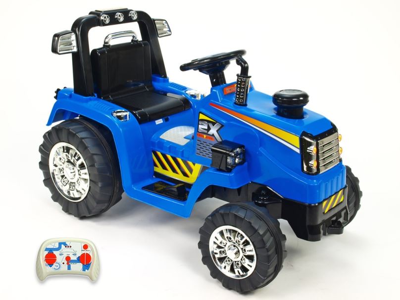 Elektrický traktor pro děti EXCAVATOR, modrý (DO)