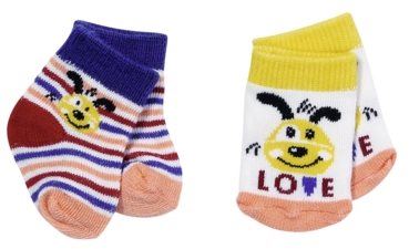 Oblečení pro panenky BABY born Ponožky - bílo-žluté a pruhované, s pejskem