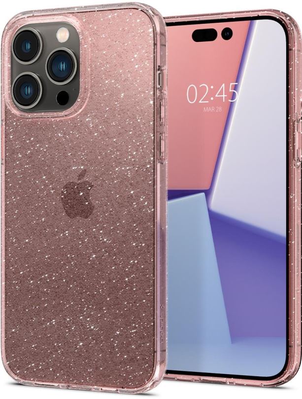 Kryt na mobil Spigen Liquid Crystal Glitter Rose Quartz iPhone 14 Pro Max