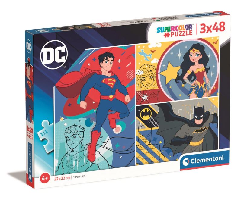 CLEMENTONI Puzzle DC Comics 3x48 dílků