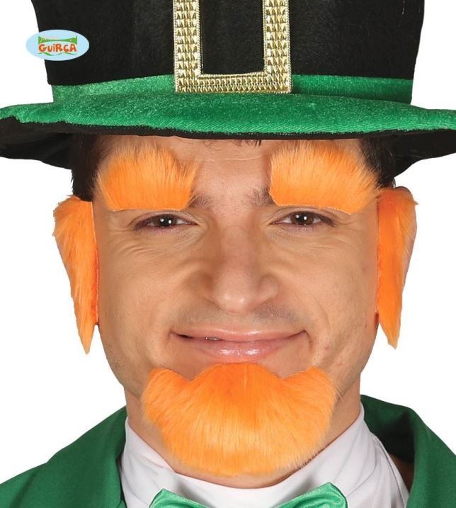 Doplněk ke kostýmu Oranžová Bradka, Kotlety a Obočí St. Patrick - Svatý Patrik