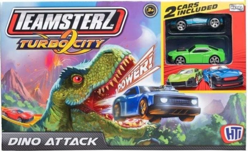 Autodráha Teamsterz dráha dinosaurus + 2 autíčka